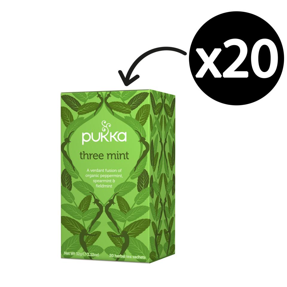 Pukka Three Mint Enveloped Tea Bags Pack 20 Winc