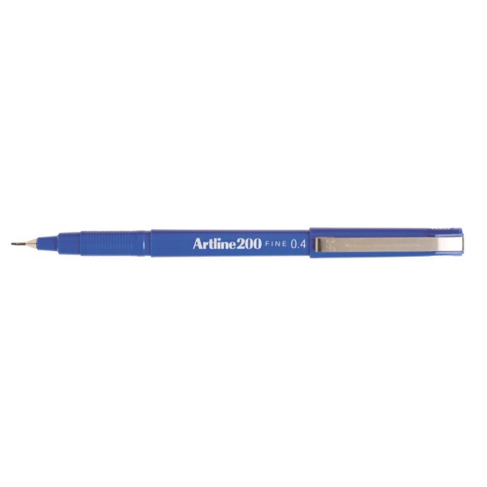 Artline 200 Fineline Pen 0.4mm Tip Blue