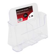 Deflecto Brochure Holder 2 Compartments Free Standing DL Clear