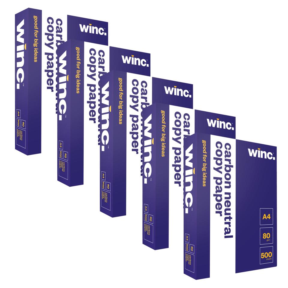 Winc Carbon Neutral Copy Paper A4 80gsm White Carton 5 Reams