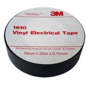 3M 1610 Temflex Elect Tape Black 19mmx20m Pack 10