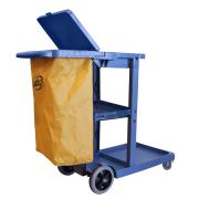 Sabco Professional Janitor Cart With Lid Blue