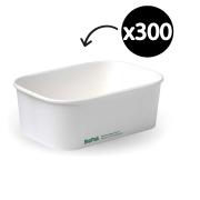 Biopak 750ml White Bioboard Takeaway Base Carton 300