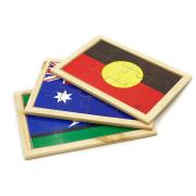 Education National Australia Flags Puzzles Set