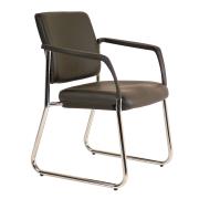 Buro Lindis Sled Base Visitor Chair with Fixed Arms PU Black Dillon 