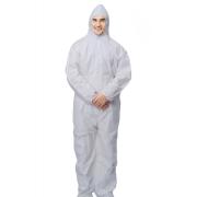 Disposable Coverall With Hood & Zipper 5/6 SMS Size 2XL White Carton of 25