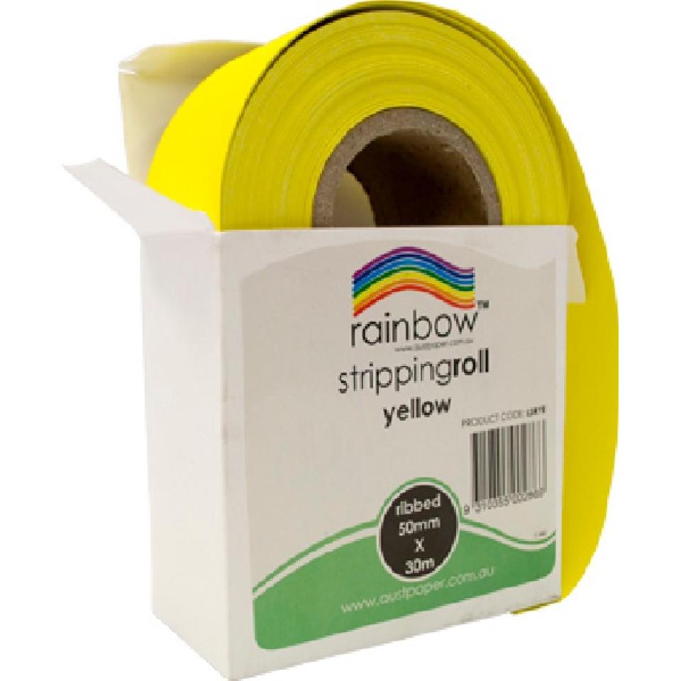Rainbow Stripping Paper Roll Embossed 50mmx30m Yellow