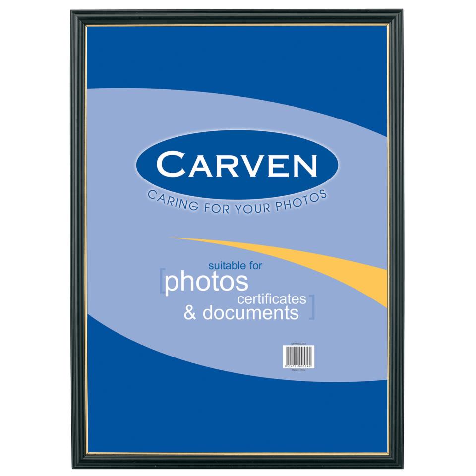 Carven A3 Certificate Frame Black with Gold Trim