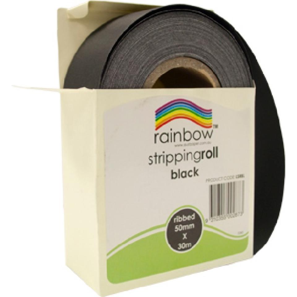 Rainbow Stripping Paper Roll Embossed 50mmx30m Black