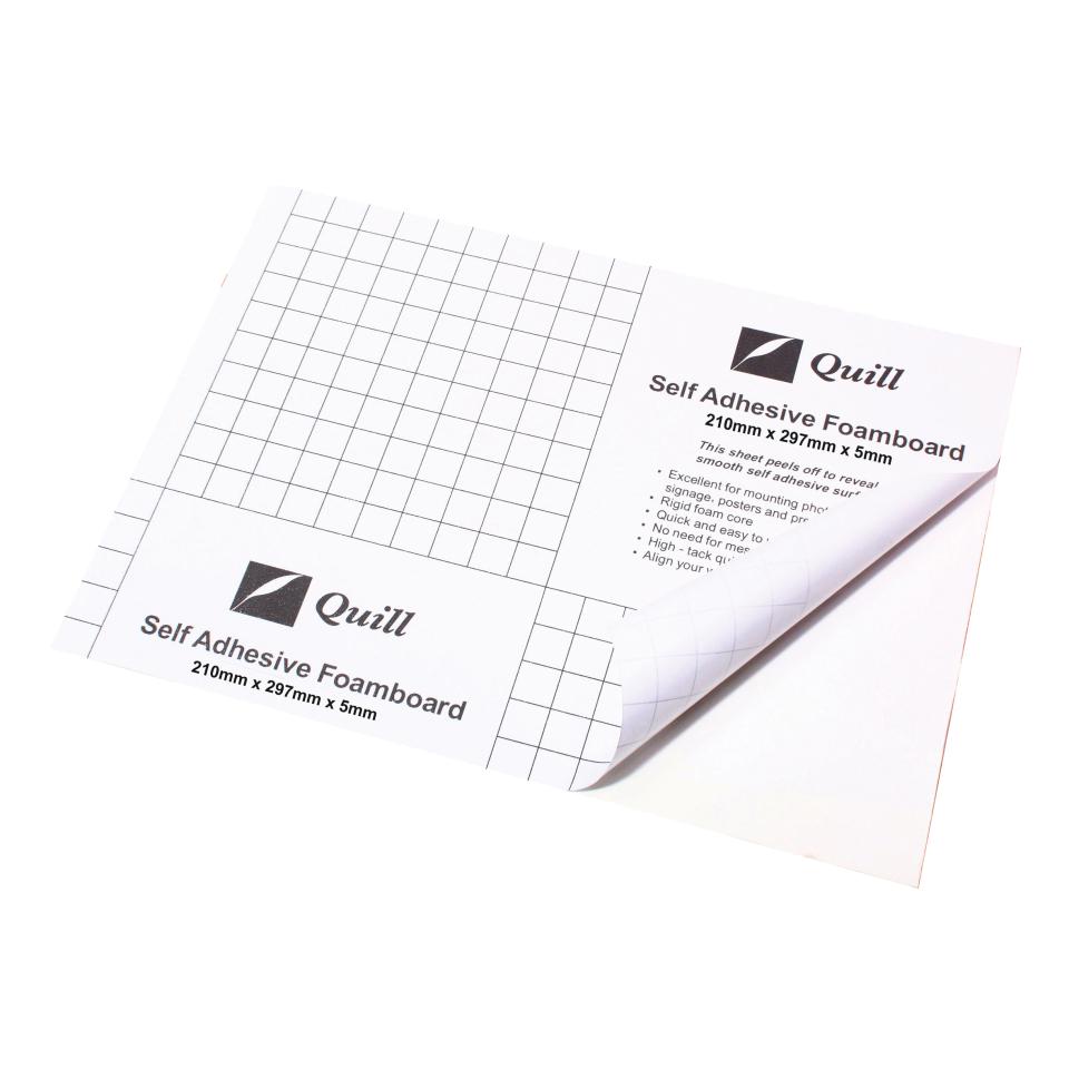 Foam Board A4 White Self Adhesive 5mm thickness