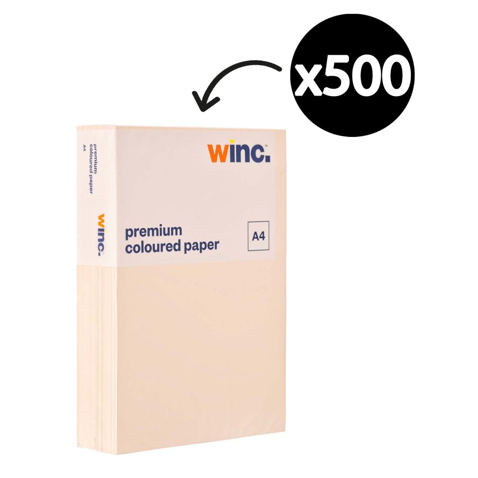 Winc Premium Coloured Copy Paper A4 80gsm Salmon Ream 500