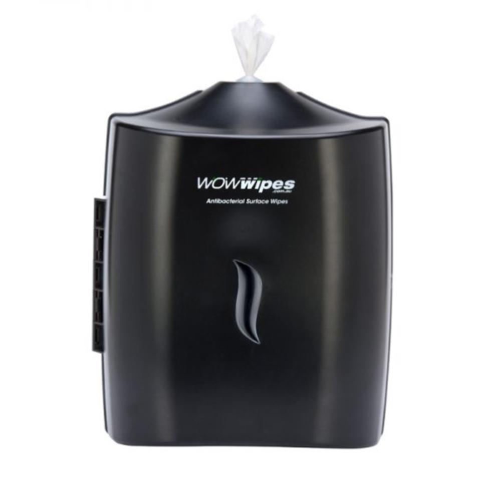 Wow Wipes Centre Feed Wall Mounted Black Dispenser