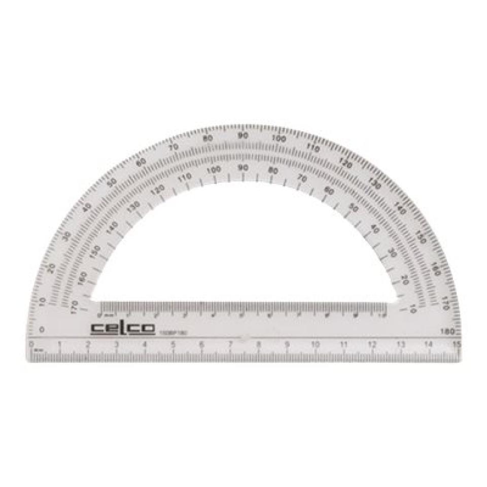 Celco 15cm Protractor 180 Degrees Clear