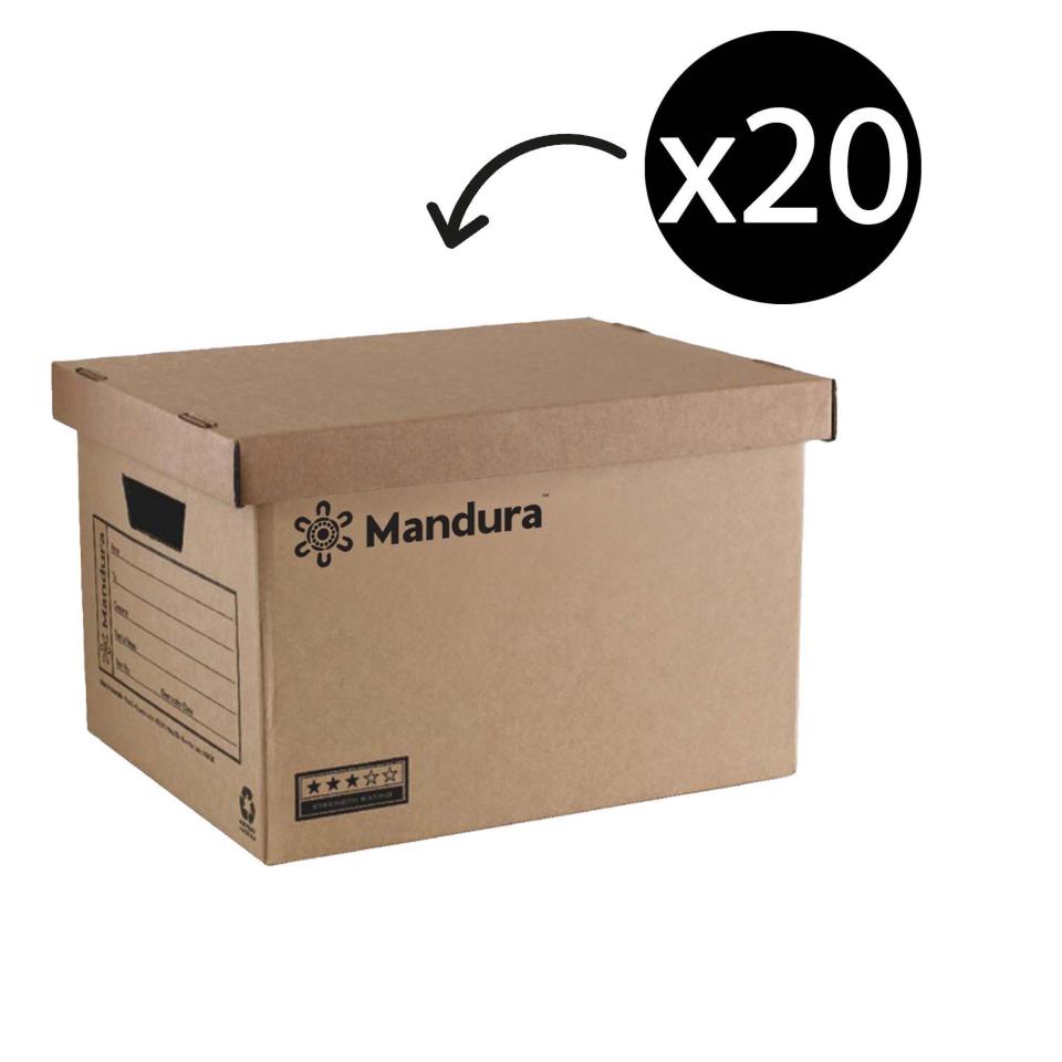 Mandura 100% Recycled Archive Box 408L x 311W x 262H mm Carton 20 Image