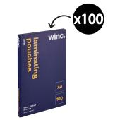 Winc Laminating Pouches A4 80 Micron Gloss Pack 100
