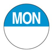 FFSA Removable Circle Labels - Monday 24mm Roll of 1000