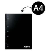 Winc Spiral Notebook Lecture Polypropylene Cover Perforated A4 120 Page Black