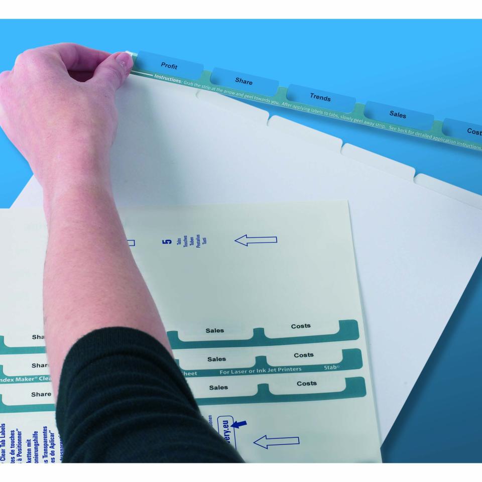 Avery 5113081 / L7455-10 Print & Apply IndexMaker Label Dividers Clear ...