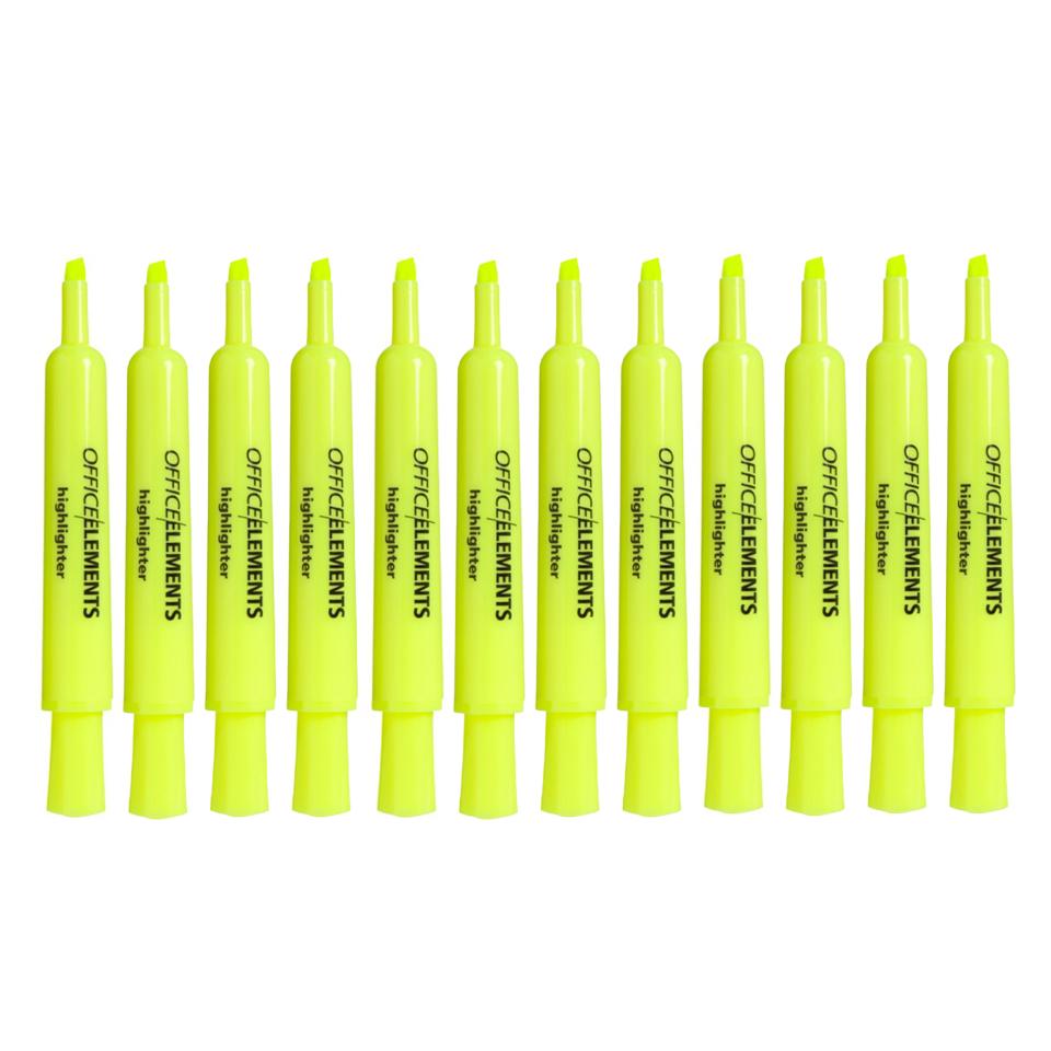 Office Elements Yellow Highlighters Box 12 Winc