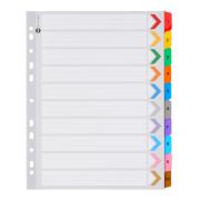 Marbig Dividers Manilla Plastic Coloured Tab Reinforced Extra Wide A4 White Numbered 10 Tab
