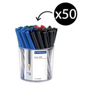 Staedtler Stick 430 Ballpoint Pen Medium 1.0mm Assorted Colour Multi-Pack Box 50