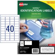 Avery Nopeel Label White L6145 40up 45.7 x 25.4mm Pkt 10