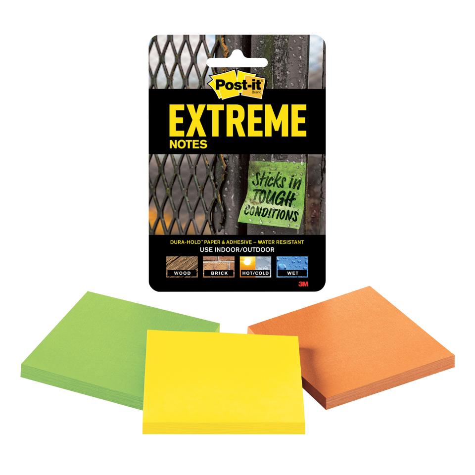 Post-it Extreme Notes Assorted 76mmx 76mm - 3 Pack