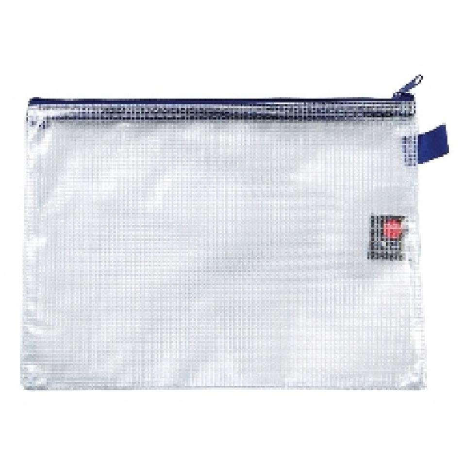 Officemax Handy Pouch Plastic Pencil Case Mesh Zip 260x185mm Clear Winc