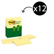 Post-It Notes Recycled 76 x 127mm Canary Yellow Pack 12