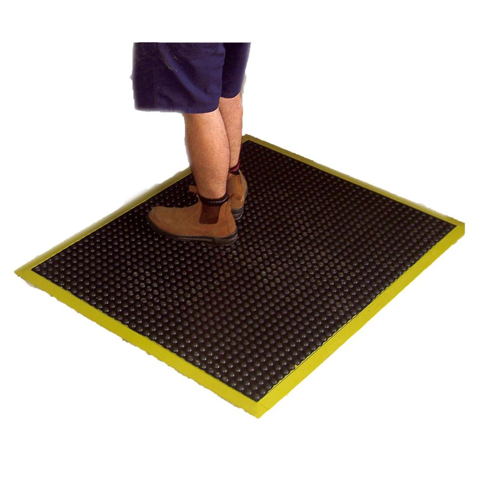 MatTEK Anti Fatigue Matting Black/Yellow 600 x 900mm Winc