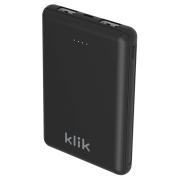 Klik 5000mah Dual Port Power Bank Charger Black