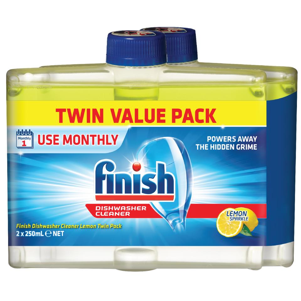 Finish Dishwasher Cleaner Lemon 250ml Twin Pack