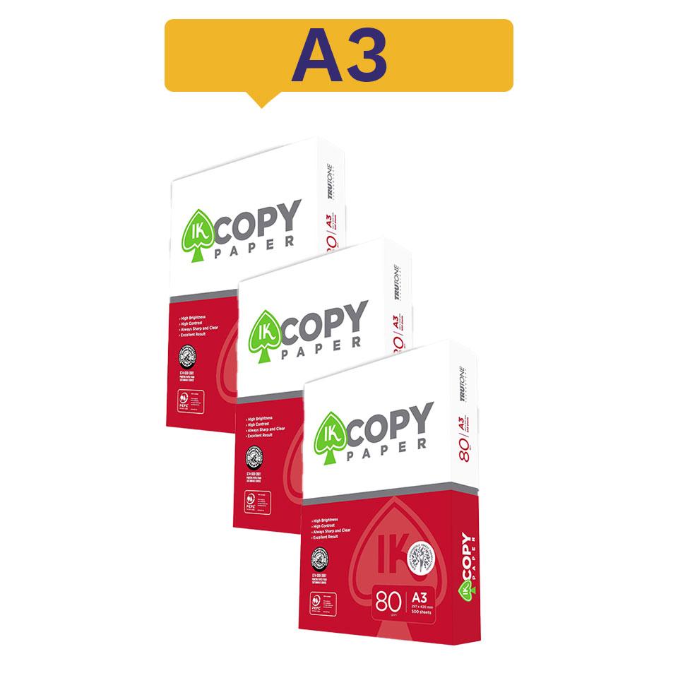 IK Copy Paper A3 80gsm White Carton 3 Reams Winc
