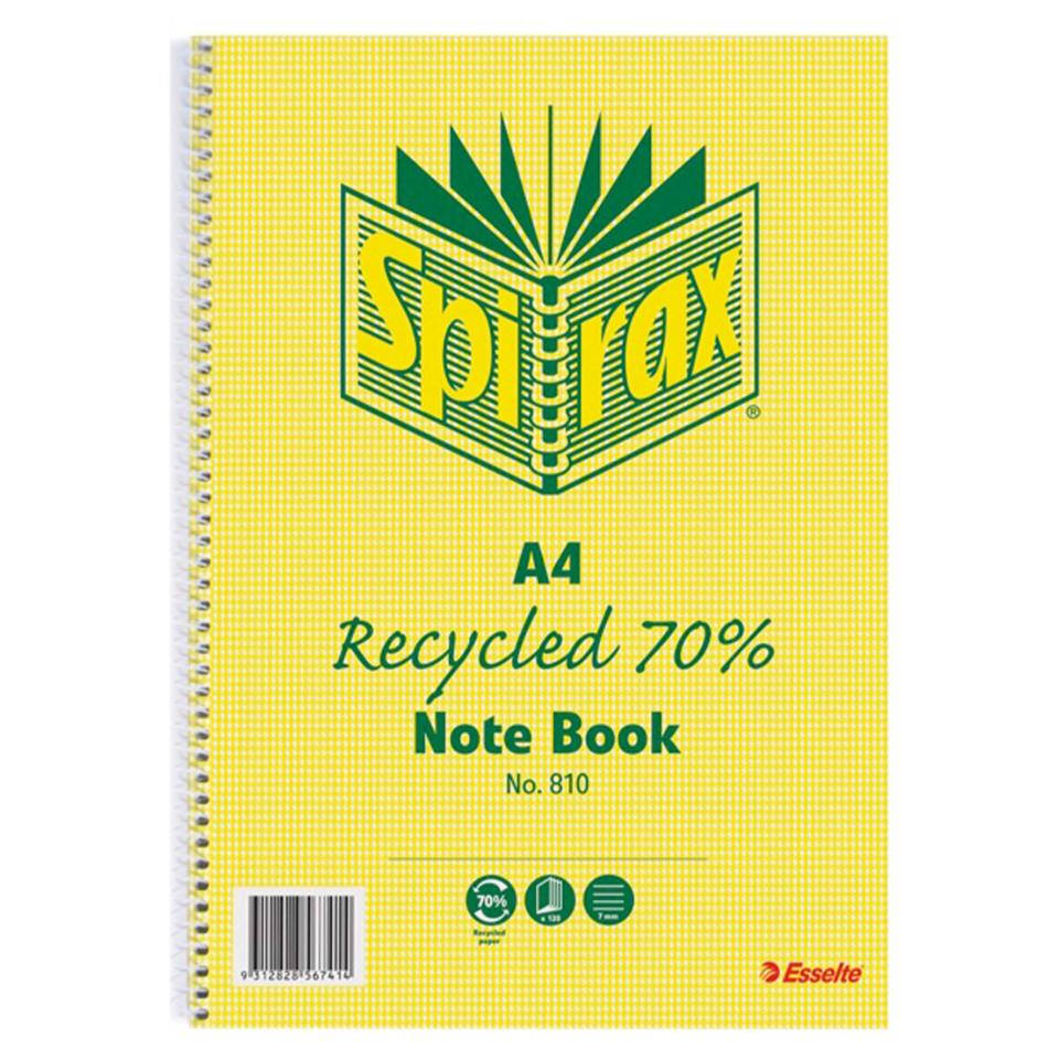 Spirax 810 Recycled Notebook A4 120 Page