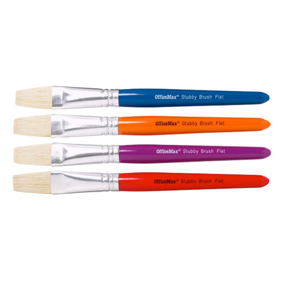 Winc Stubby Flat Paint Brush Hog Hair Assorted Colours