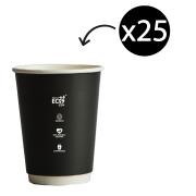 Truly Eco Double Wall Coffee Cup Black 12oz Pack 25
