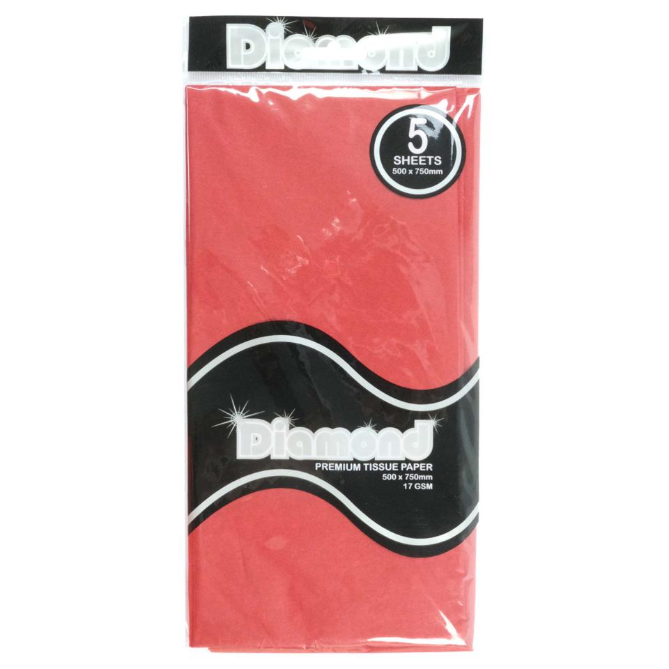 Diamond Tissue 5 Sheets 500 X 750mm Red 12 Pack Image