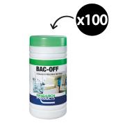 Oates Research Bac-off Antibacterial Microfibre Wet Wipes Cannister of 100