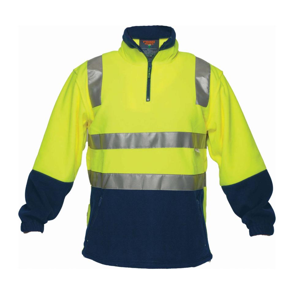 Prime Mover Hv215 High Visibility Polar Fleece Jumper With Tape Yellow ...