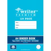 Writer Premium Binder Book A4 8mm Ruled 128 Pages