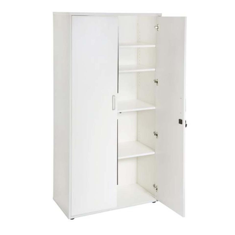 Rapid Line Cupboard 3 Adjustable Shelves Lockable 1800H x 900W x 450Dmm White