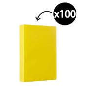 Winc Premium Coloured Cover Paper A4 200gsm Lemon Pack 100