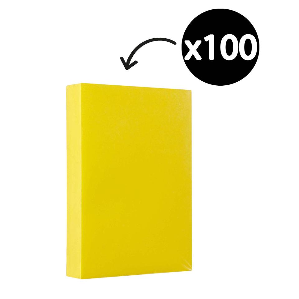 Winc Premium Coloured Cover Paper A4 200gsm Lemon Pack 100 Image