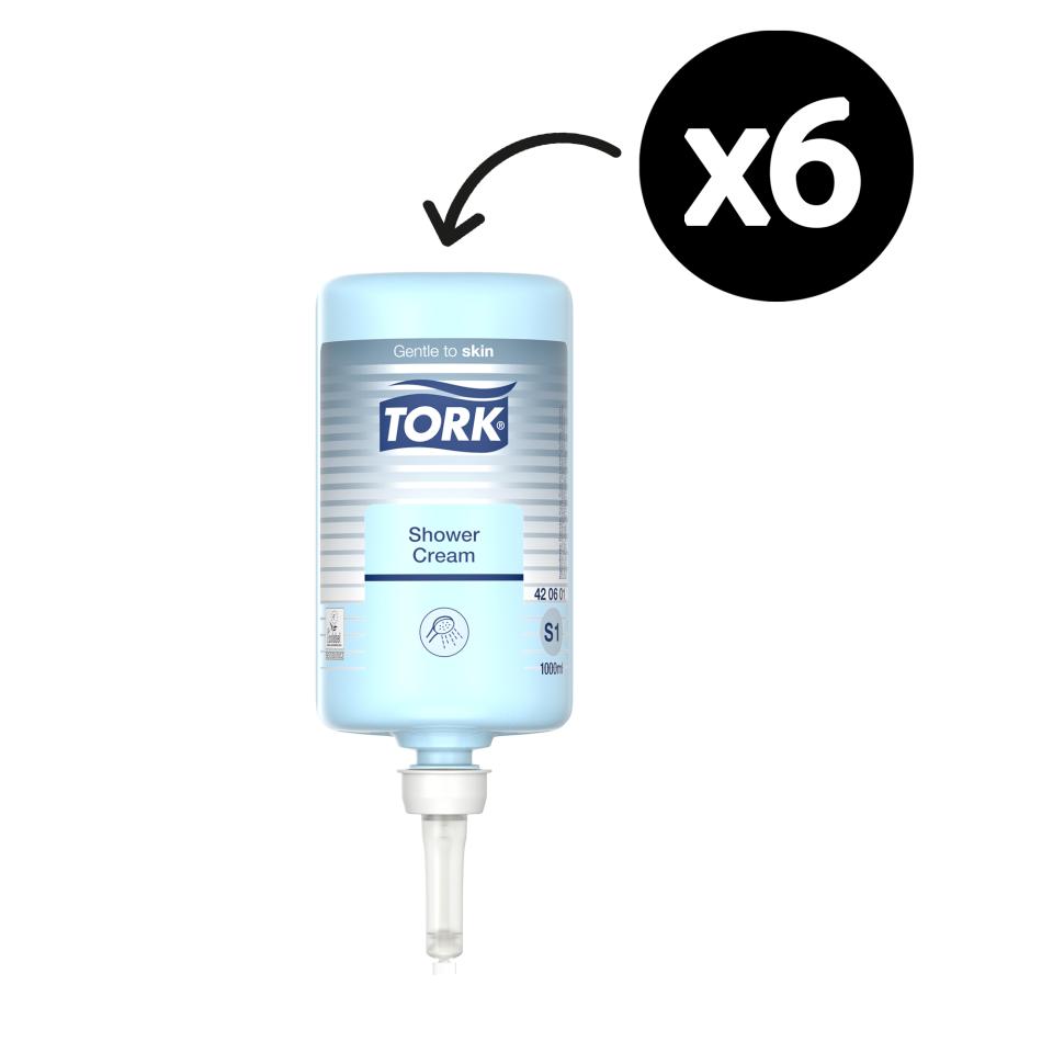 Tork 420601 S1 Shower Cream Cartridge 1L Carton 6
