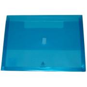 Colby Polywally Document Wallet Hook Loop Translucent A4 Blue