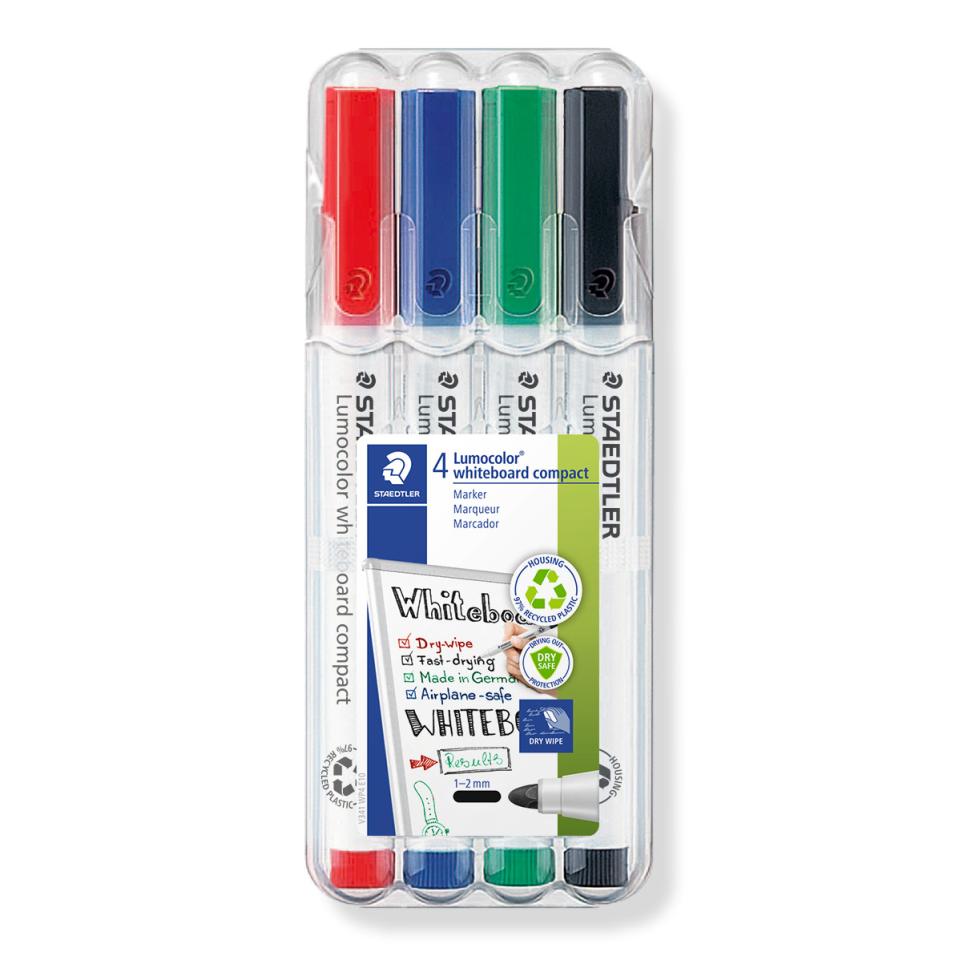Staedtler Lumocolor Whiteboard Compact Marker Bullet Assorted Set 4