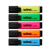 Winc Highlighter Chisel Tip 2.0-5.0mm Assorted Colours Box 5