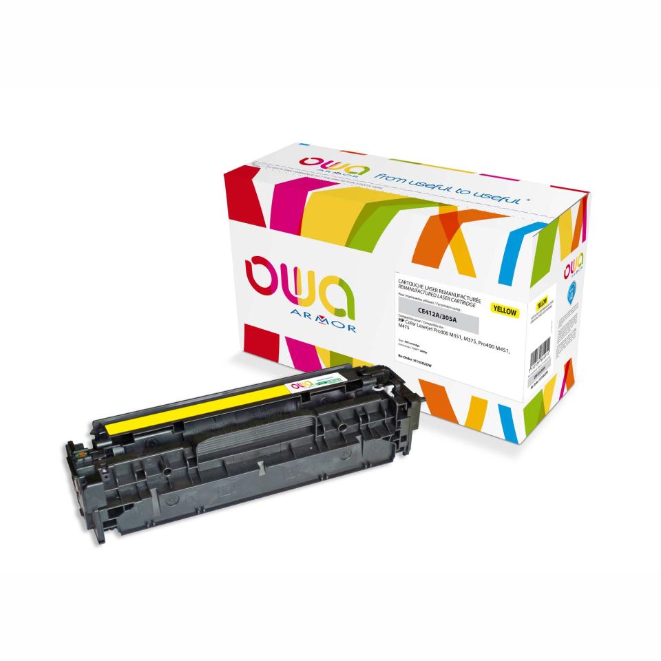 Owa CE412A Yellow Toner Cartridge 2.6K