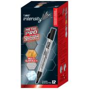 Bic Intensity Metal Pro Permanent Marker Chisel Black Box 12