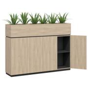 Willow Planter With Storage 1500w400dx1350h Natural Oak (Plants Not Included)